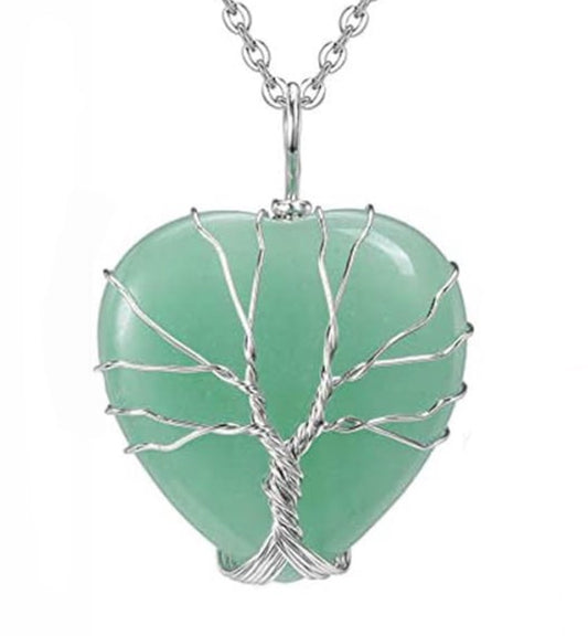 PENDENTIF COEUR DE VIE EN AVENTURINE