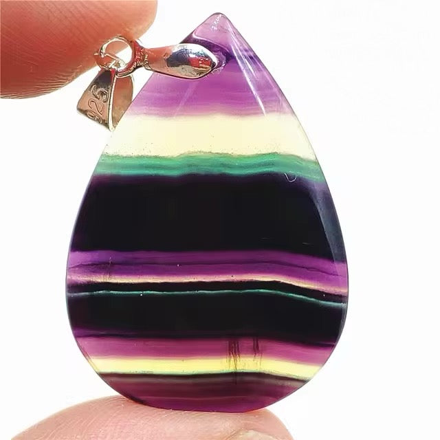 PENDENTIF GOUTTE FLUORITE