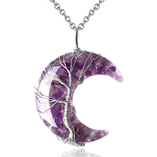 PENDENTIF LUNE DE VIE EN AMETHYSTE